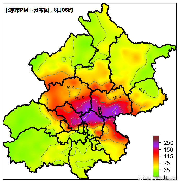 图片来自@北京环境监测