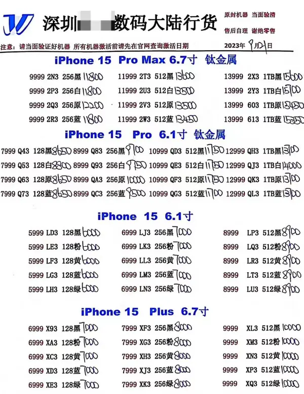 曝苹果iPhone 15渠道价格已开始下跌 但Pro Max涨疯了